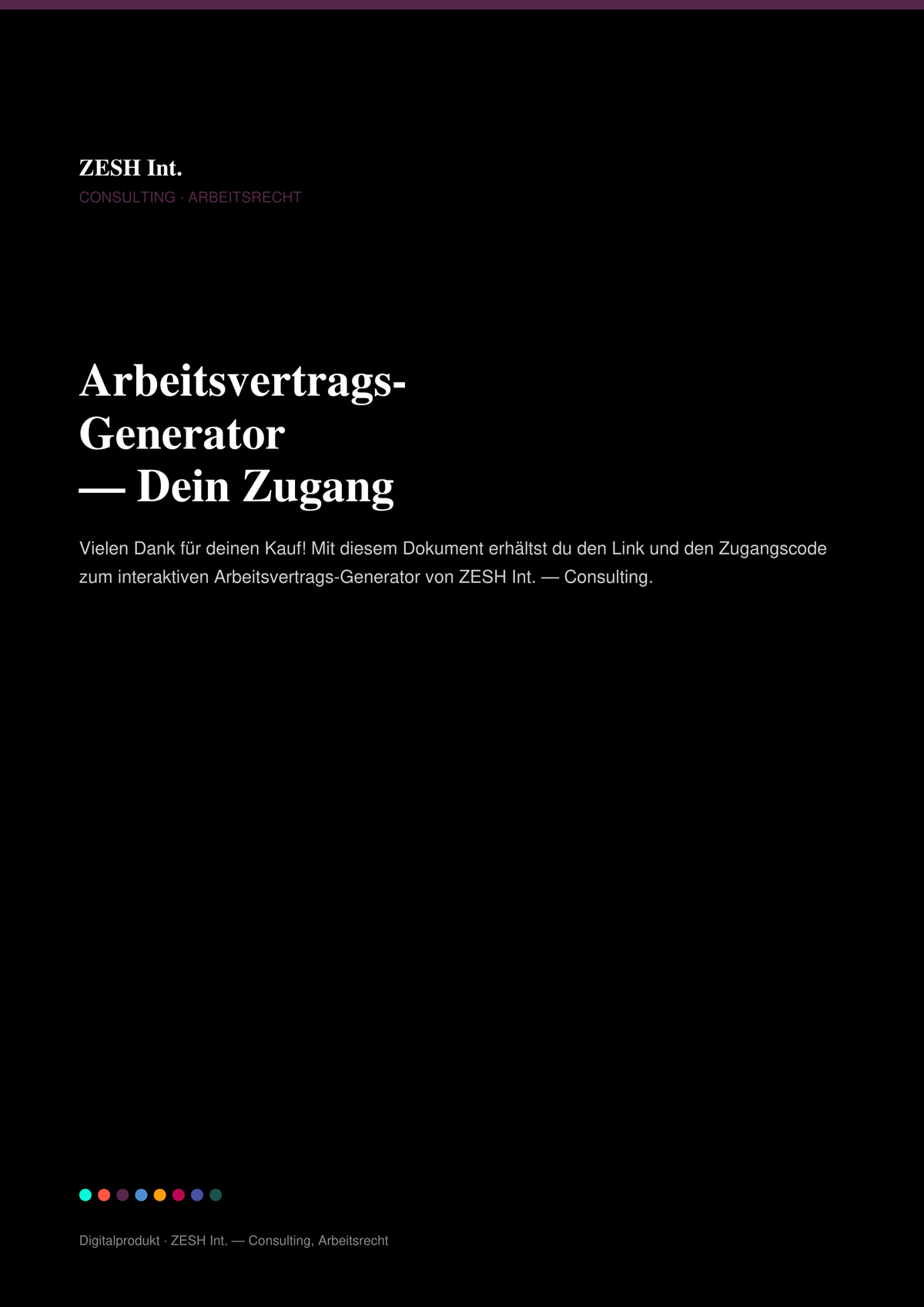 Arbeitsvertrags-Generator — Online-Zugang
