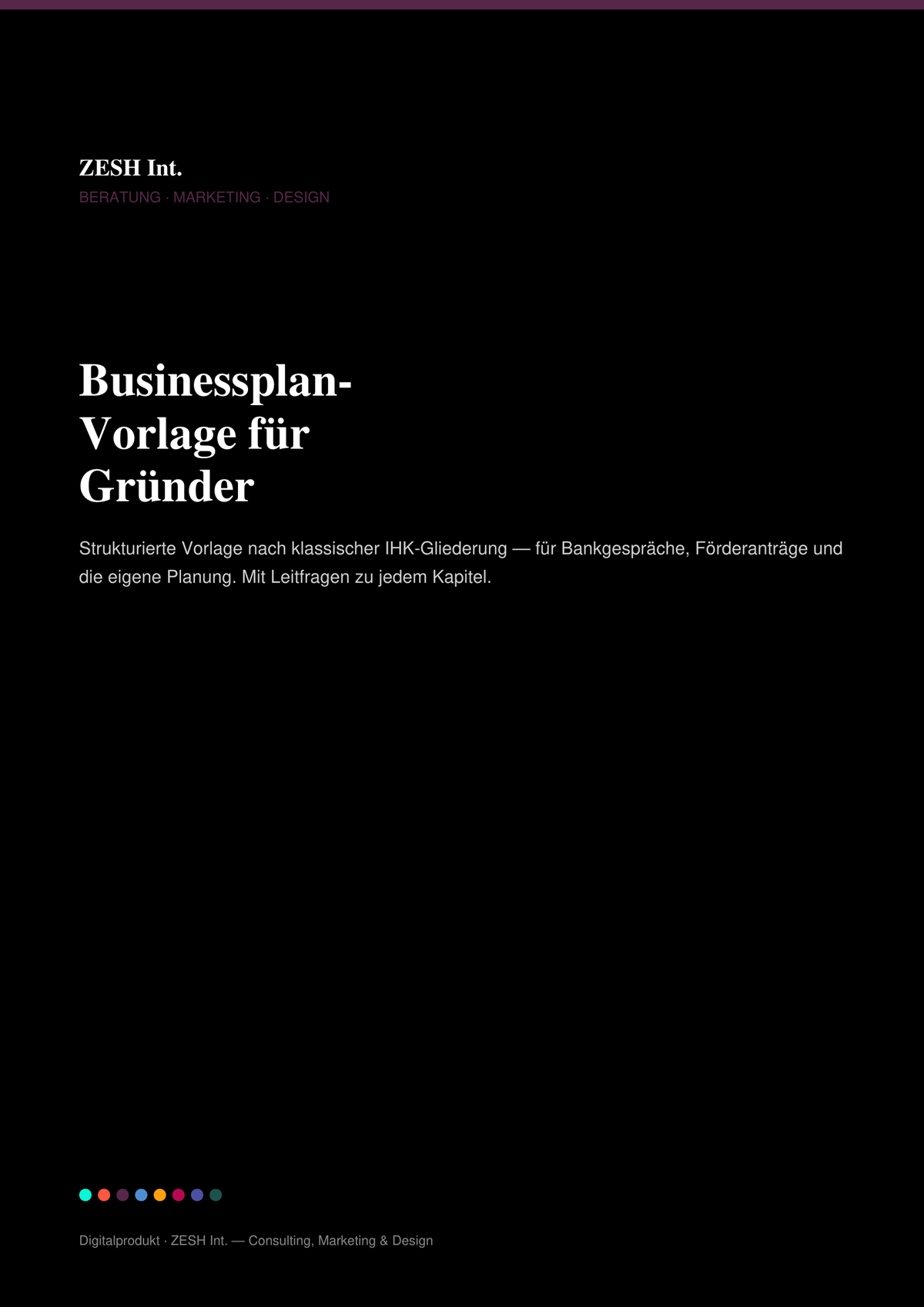 Businessplan-Vorlage für Gründer