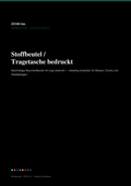 Stoffbeutel / Tragetasche bedruckt - Werbeartikel
